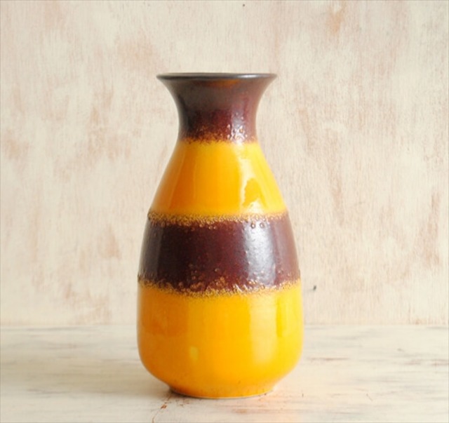 西ドイツ製 ヴィンテージ U Keramik 陶器の花瓶 Fat Lava 花器
