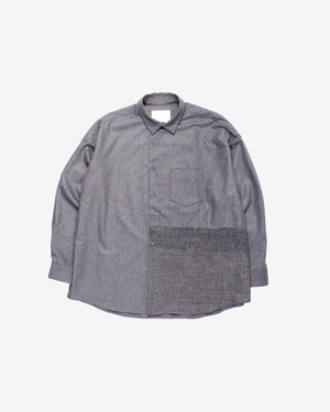 Needle Pull Asymmetry Shirt -charcoal <LSD-BB3S2>