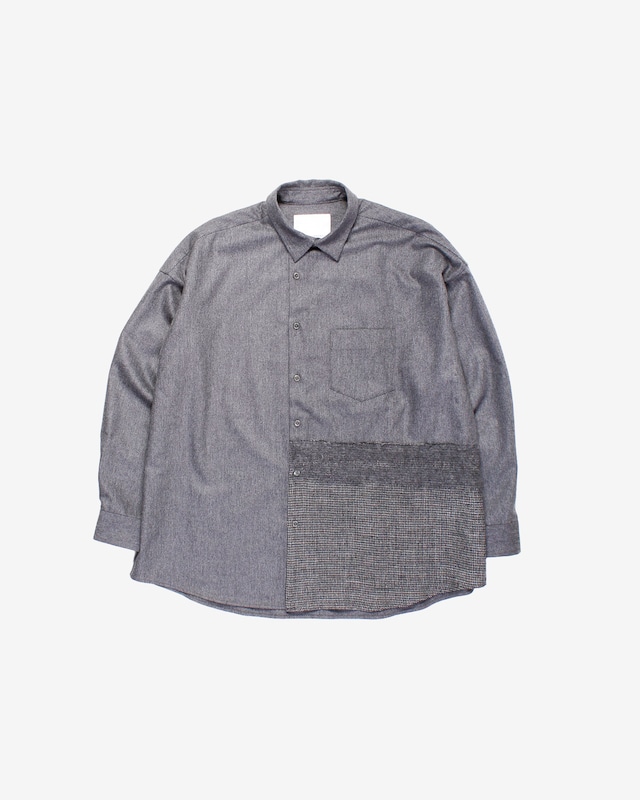 Needle Pull Asymmetry Shirt -charcoal <LSD-BB3S2>