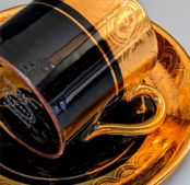 最高峰 Gibson&sons 英国 1900年初期 漆黒花金紋 ゴールド ブラック