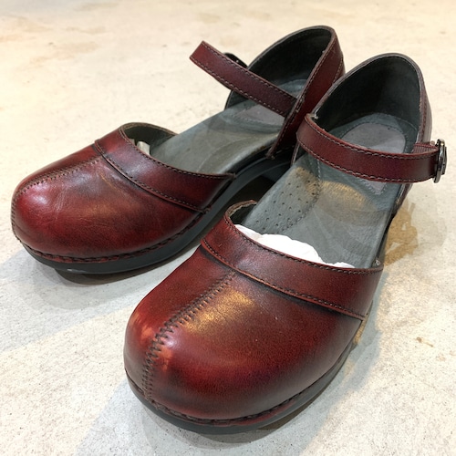 dansko ストラップベルトサンダル レザー ワインレッド 38