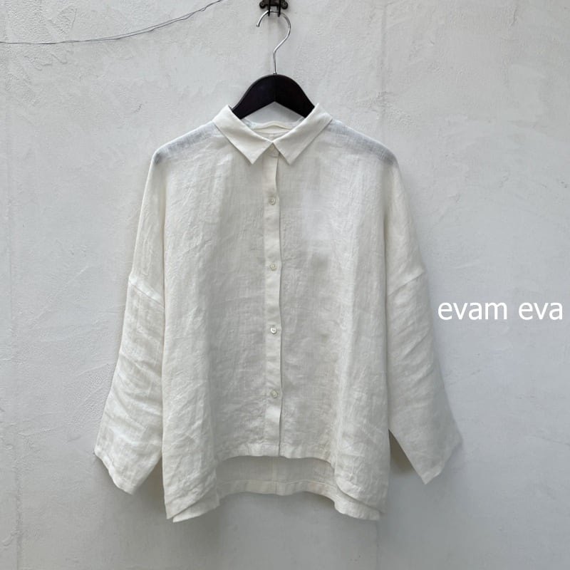 evam eva(エヴァムエヴァ)リネン ワイド シャツ E261T205 linen wide