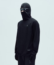CALORA FLEECE HOODED PULLOVER_BLACK