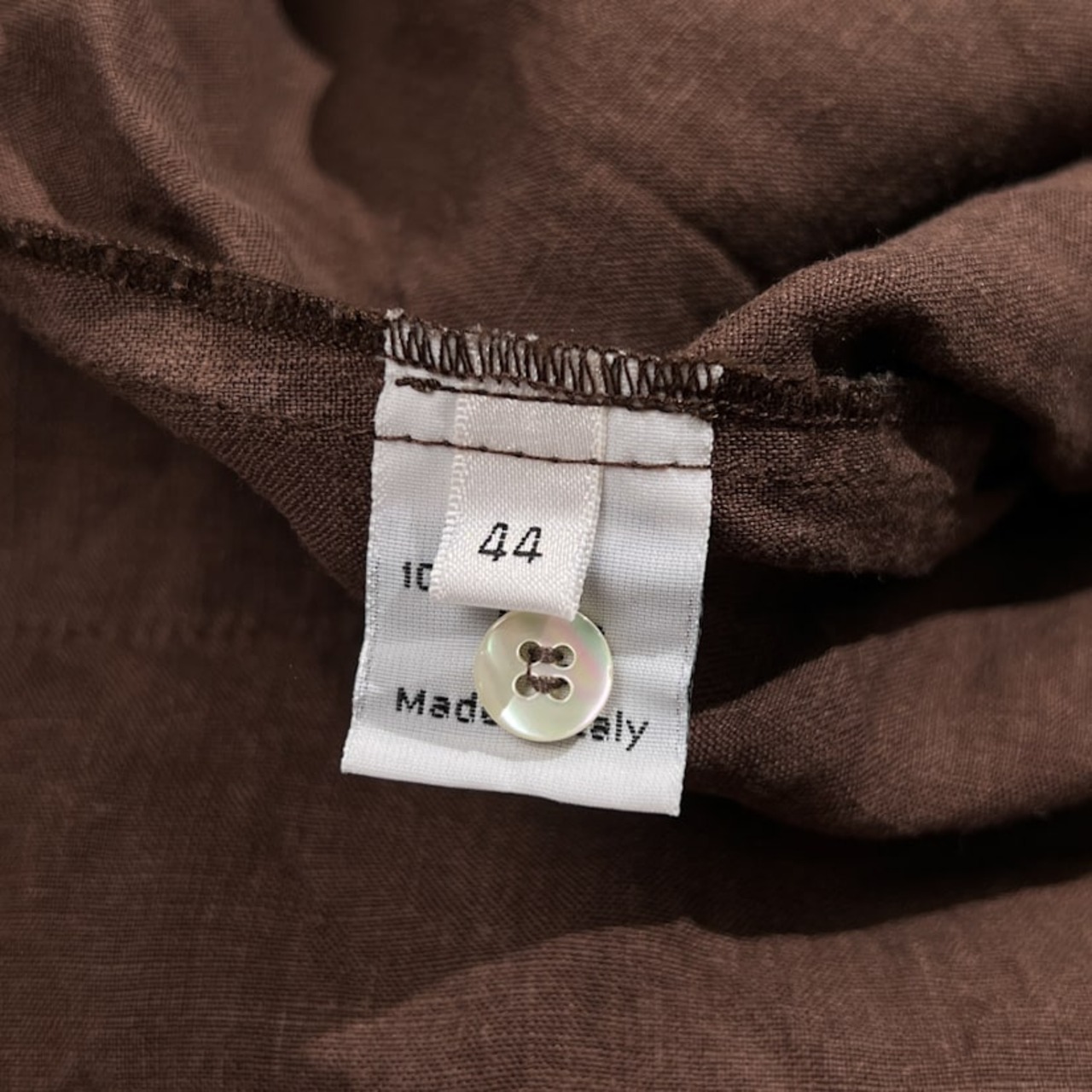 麻100% ROSSO35 ロッソ リネン ワンピース サイズ 44 /ブラウン/イタリア製/レディース