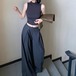 【2点セット】3色／ハイネックノースリーブ＋タックワイドパンツ ・14057