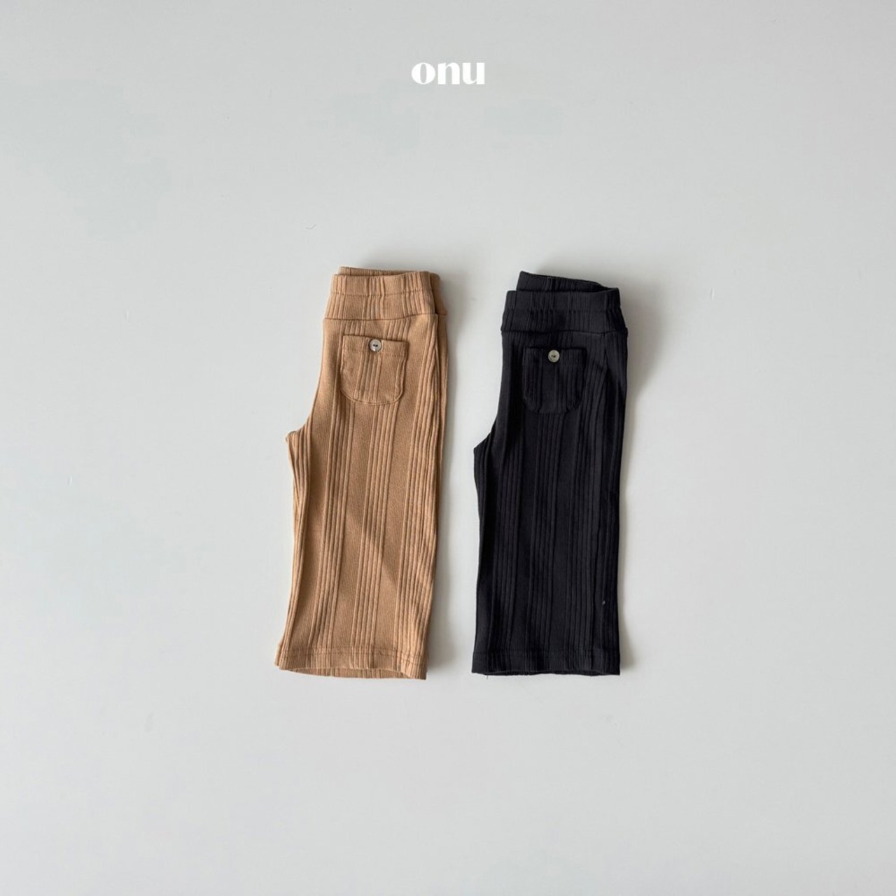 【ONU】 チーズリブパンツ／ベージュ（80~120cm） - 8