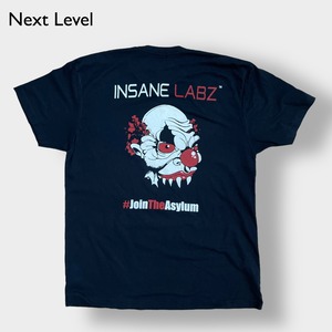 【NEXT LEVEL】INSANE LABZ サプリメント Tシャツ 商品系 ロゴ イラスト キャラクター バックプリント 両面プリント 黒t 半袖 夏物 US古着