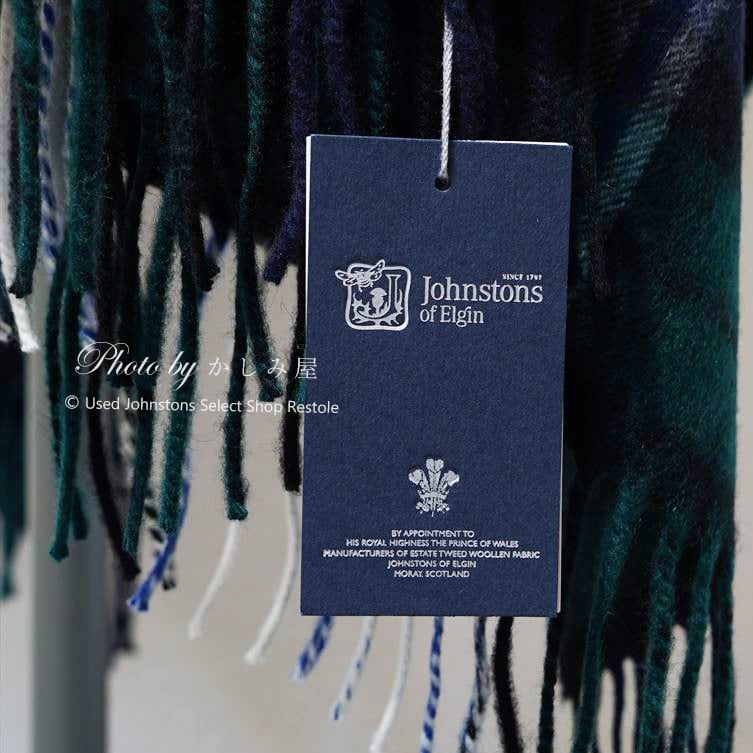 ジョンストンズ カシミヤ大判ストール ブラックウォッチ ドレス