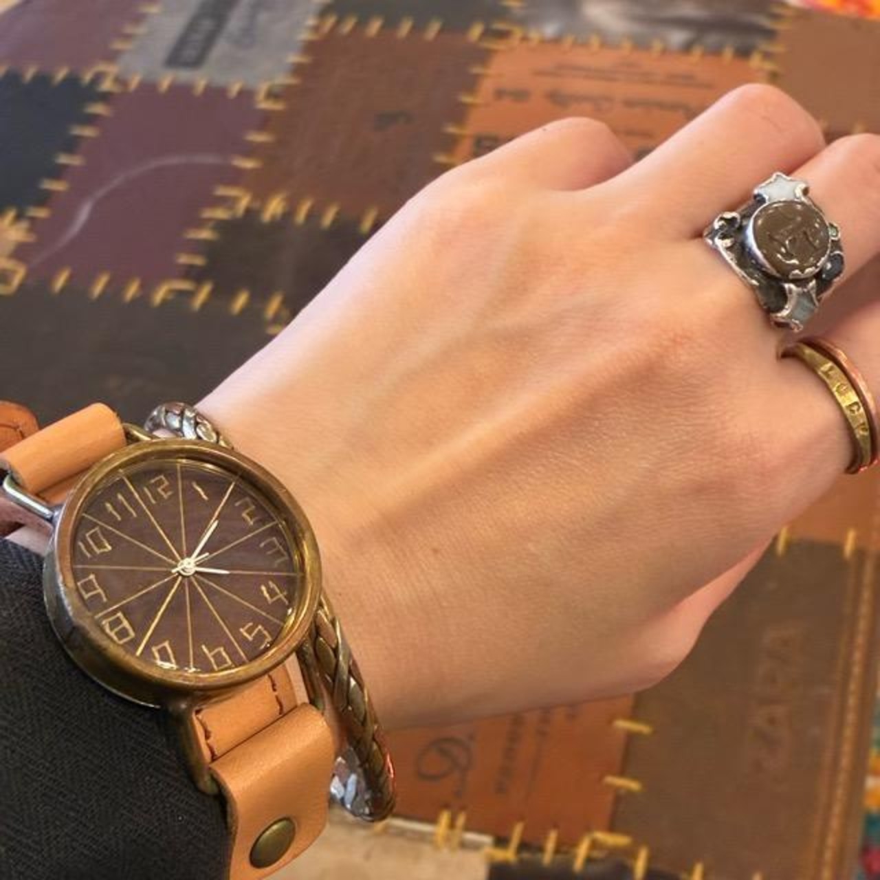 [Made to Order] Brass and Leather Handmade Watch commu MTABU spice BG Made to Order Brass and Leather Handmade Watch Beige Wristwatch Gift
