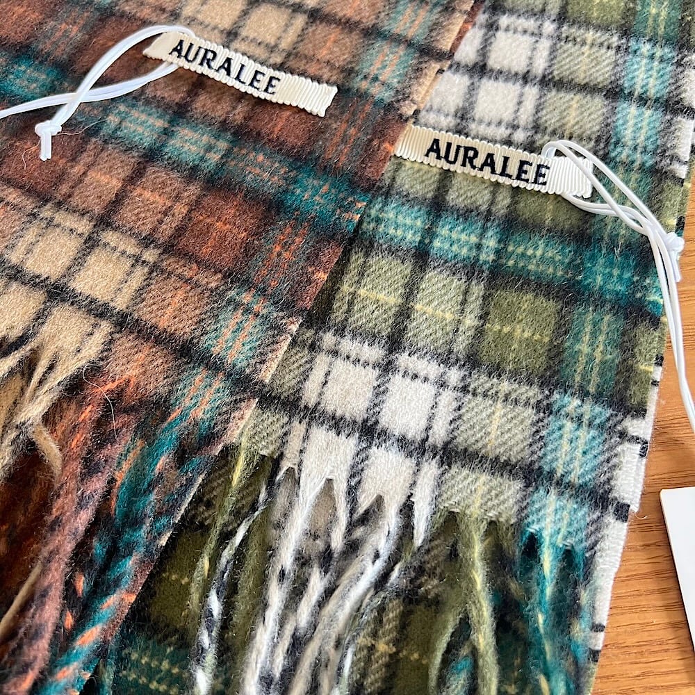 AURALEE/オーラリー・CASHMERE CHECK LONG STOLE | a flat shop