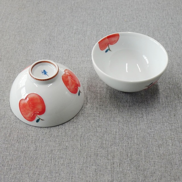 波佐見焼　ミニ茶碗　りんご（１ヶ入ダンボール）