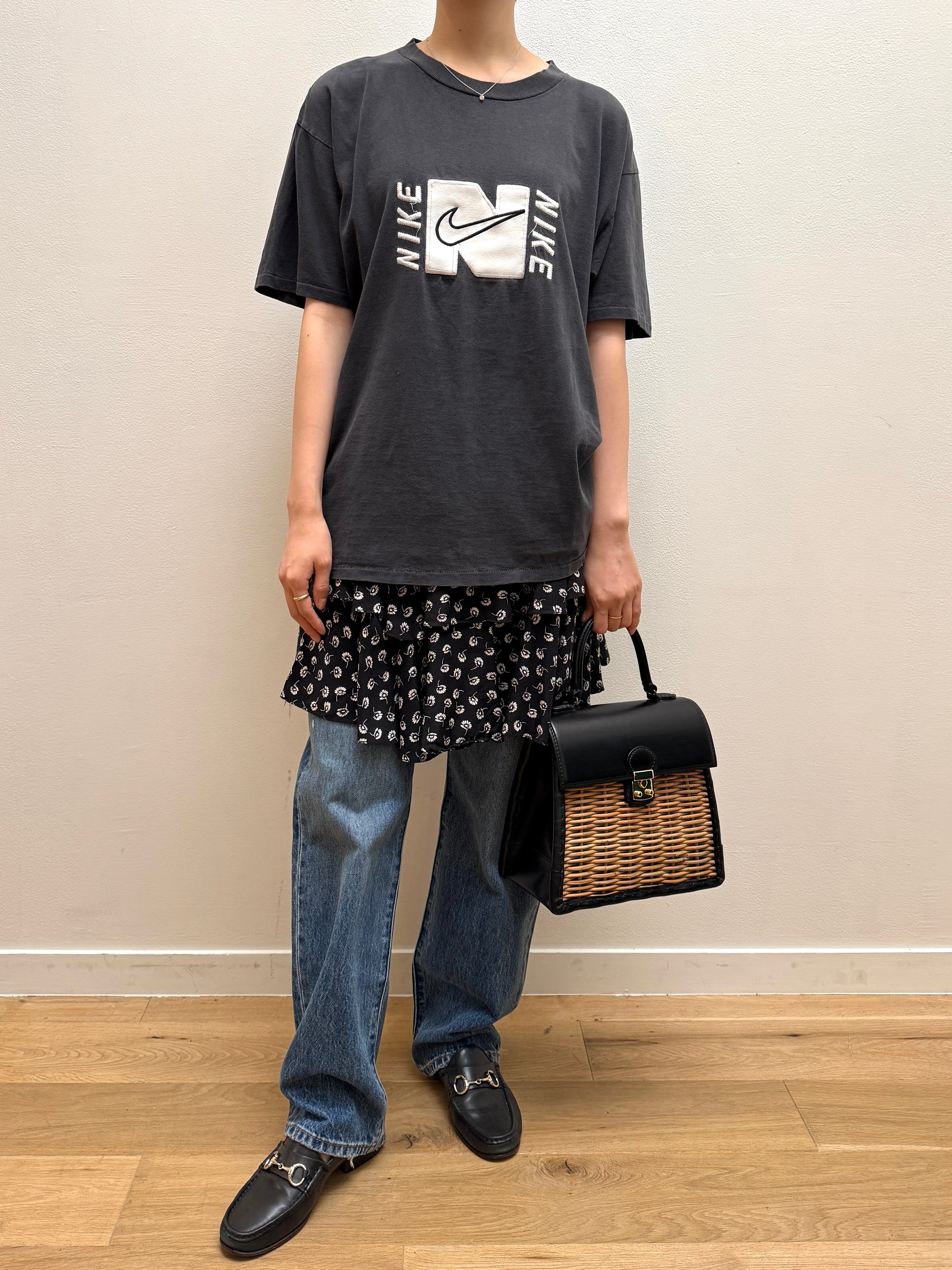 SK14-1 USED TIERED SKIRT -BLACK-