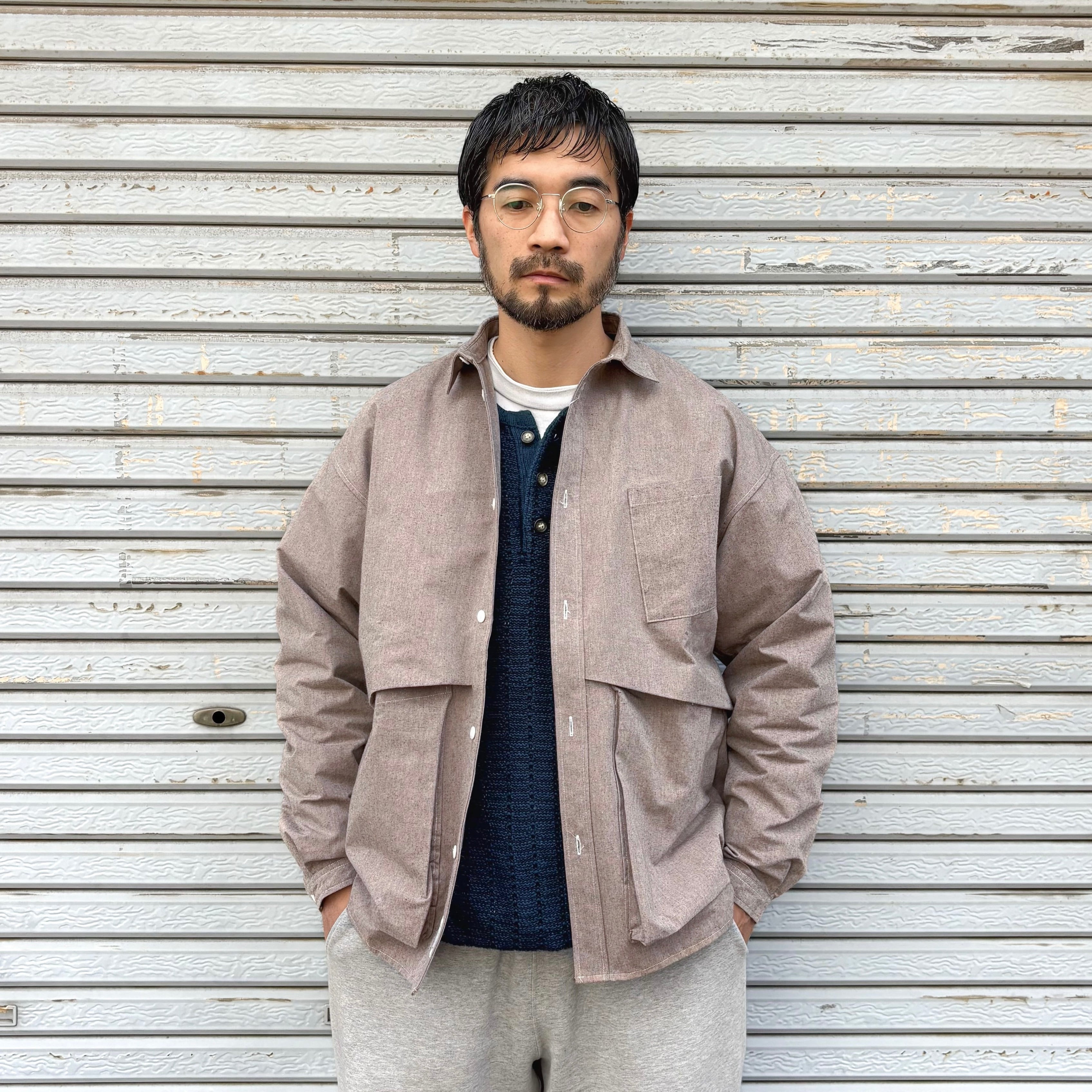 NOROLL HWR WOOL WEATHER SHIRT - BEIGE / ノーロール ウール ウェザー