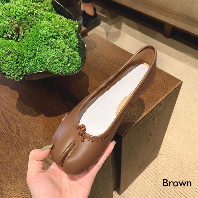 Newcolor!6color :Leather Handmade Tabi Flat Pumps　92073　足袋パンプス バレエシューズ 本革