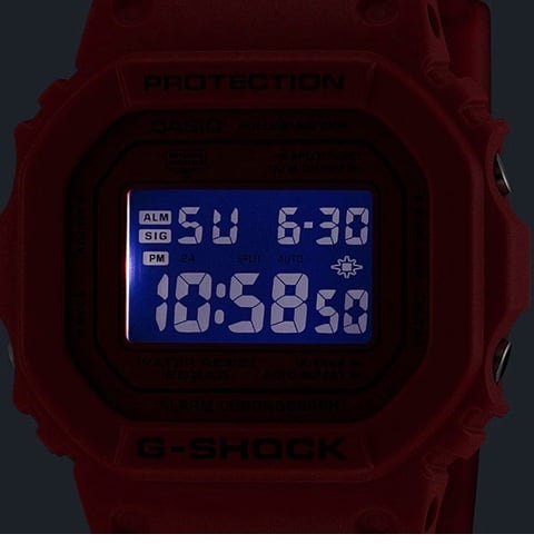 カシオ G-SHOCK DW-5600RRB-4JF ICONIC REDシリーズ デジタル 耐衝撃