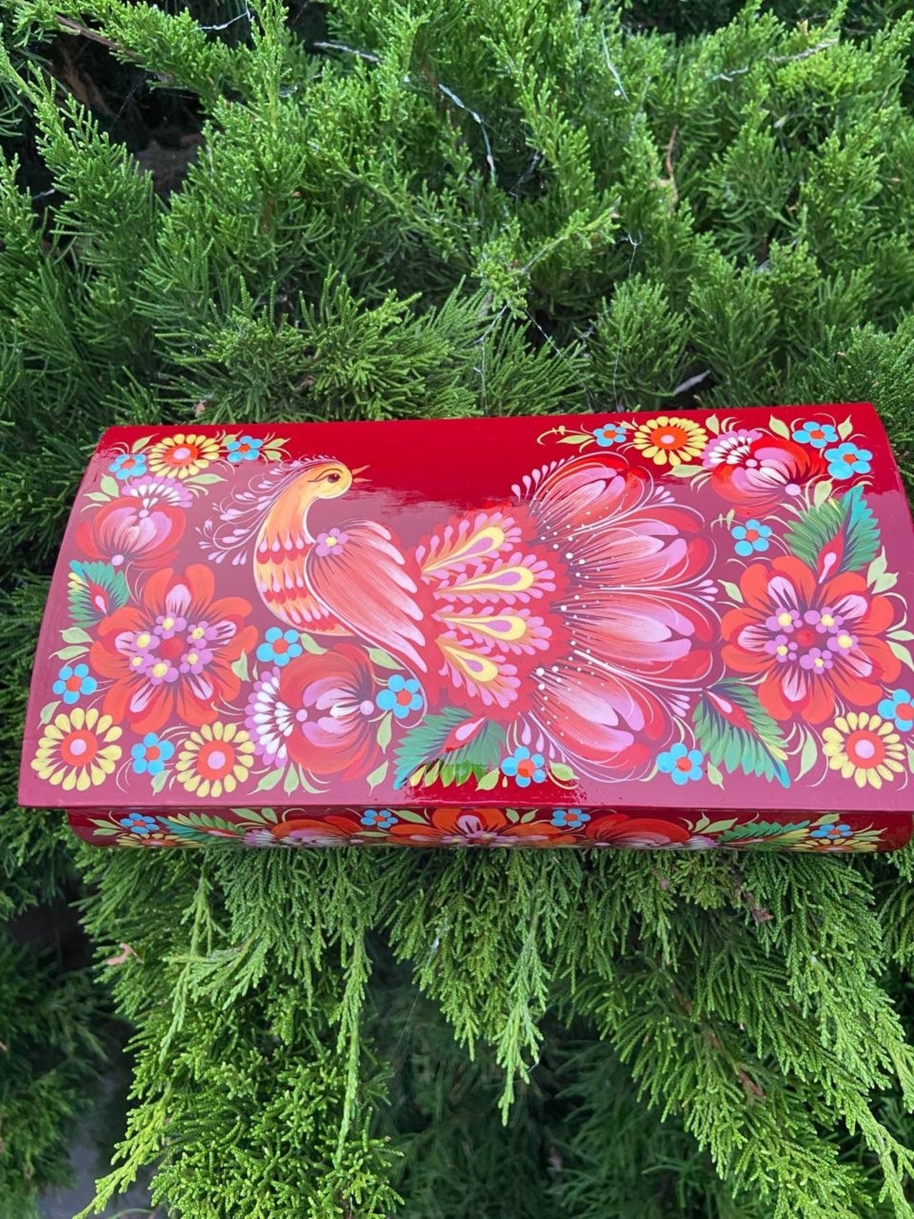 ペトリキウカ塗りのジュエリーボックス（ティモシェンコ作）ウクライナ製 - 1