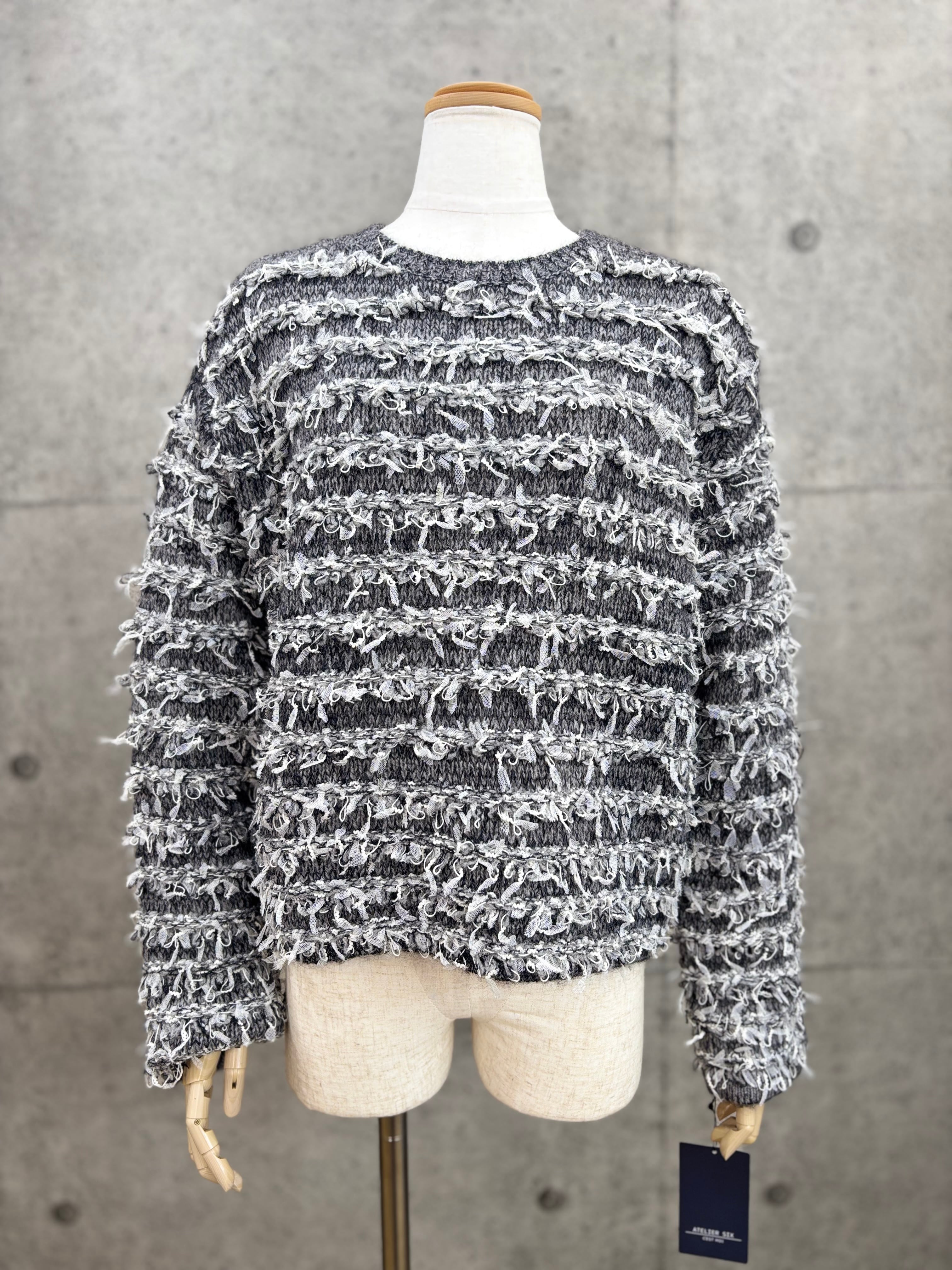 【送料無料】ATELIER SIX(アトリエシックス)リボンヤーンプルオーバニット ニット  モヘヤ 変わり糸 特殊糸 11256398