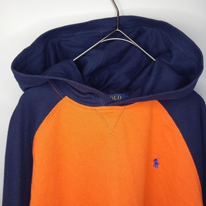 ポロラルフローレン　プルオーバー　ライトパーカー　サーマルT　刺繍ロゴ　オレンジ