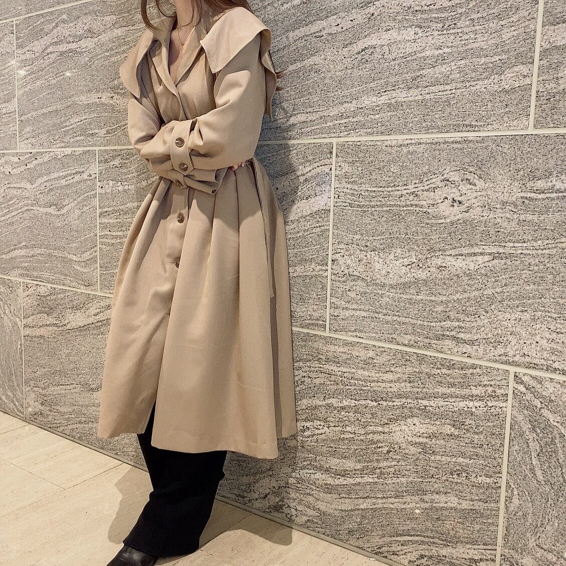Sailorcollar trench coat / beige (3月下旬〜4月上旬頃発送予定)