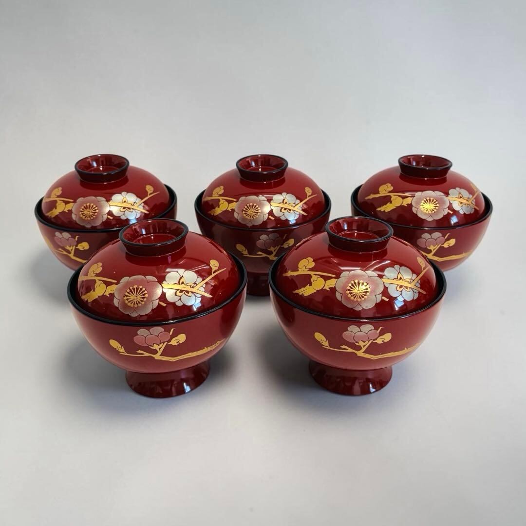 美濃焼 龍峯窯 染付更紗 輪花 中皿揃え 5客 ( 未使用品/USED ) 】 | 和