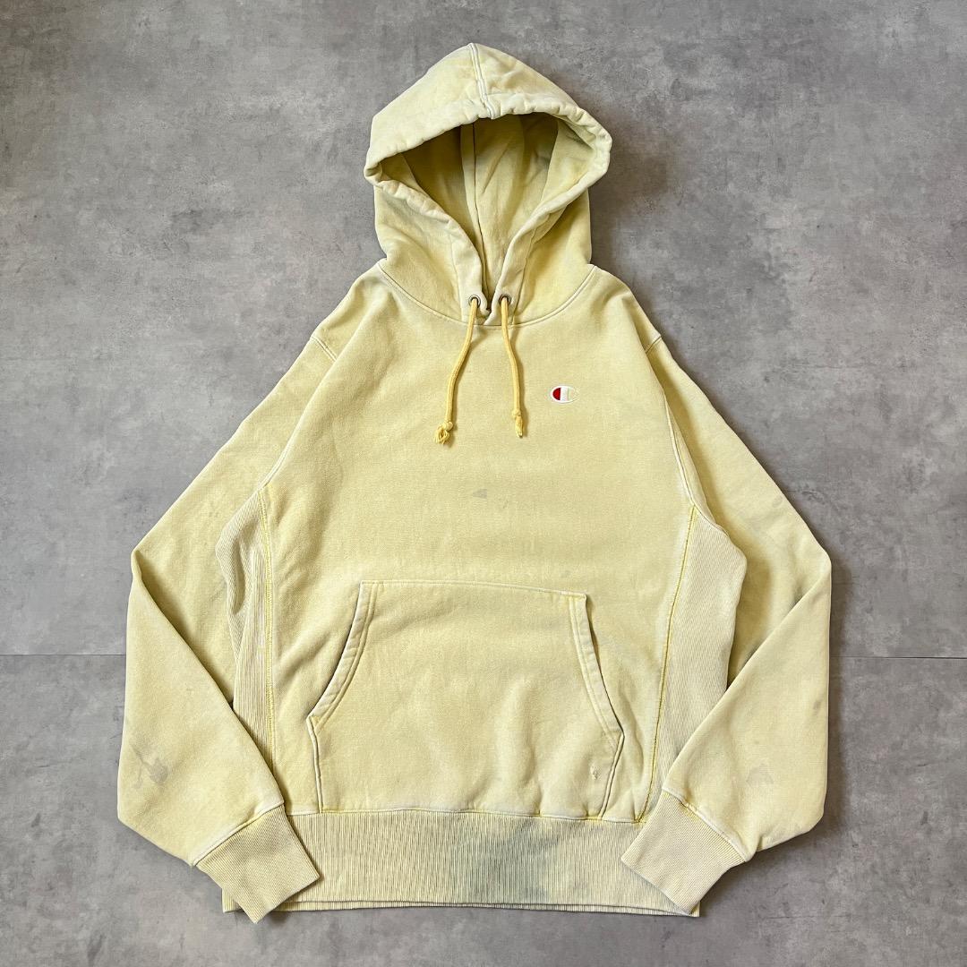 チャンピオン リバースウィーブ パーカー 古着 目あり XL 黄 17257