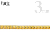 3mm 40〜60cm Clover motif pendant luxury tennis necklace gold clear
