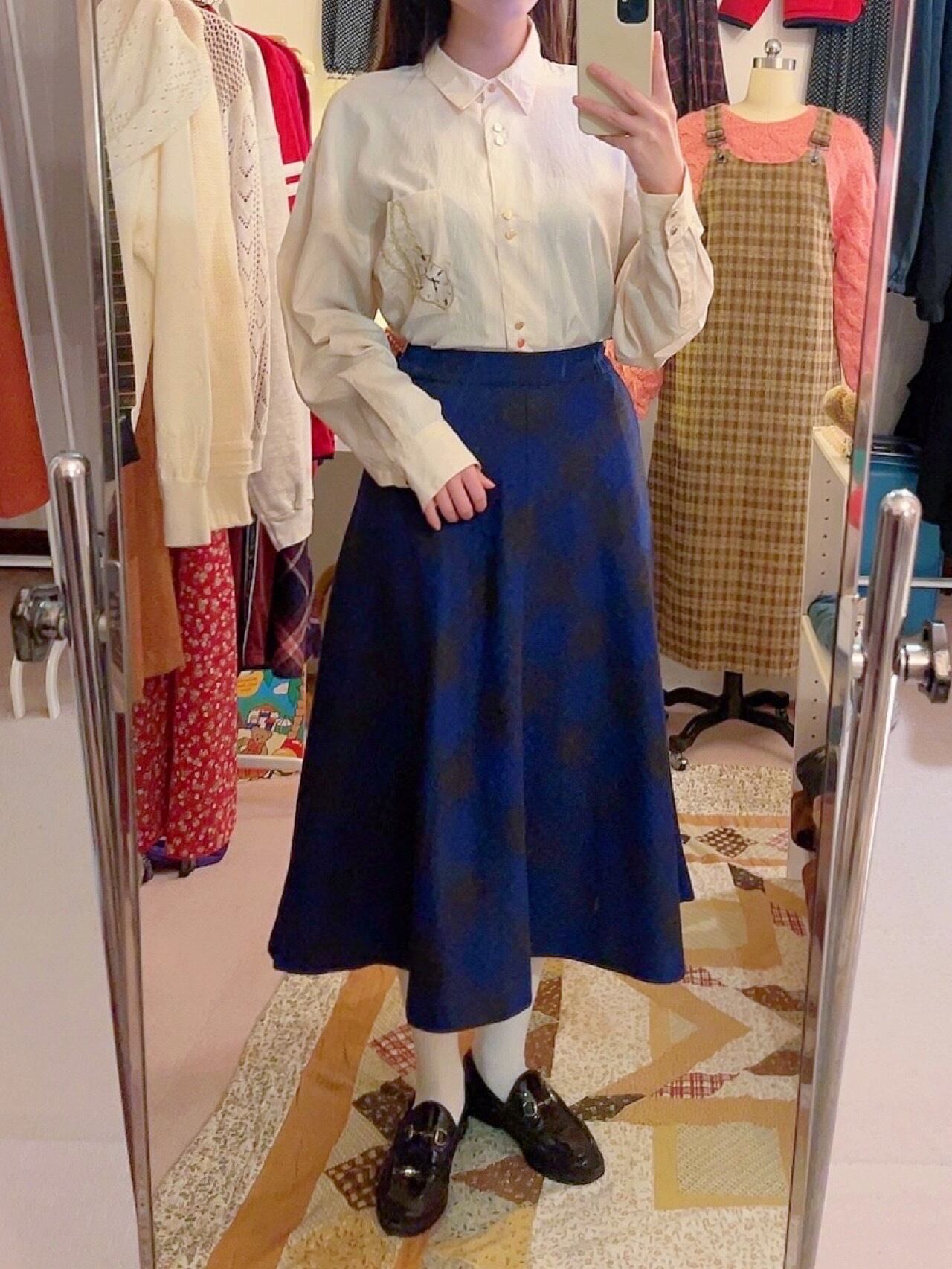 pocket watch crepe blouse