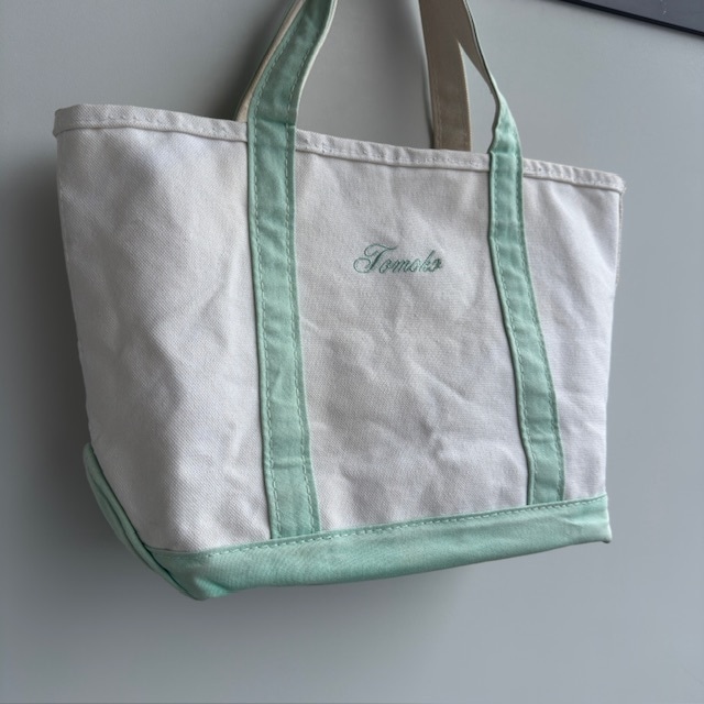 L.L.Bean トートバッグ ボートアンドトート 00s ミント ミディアム コットンキャンバス ヴィンテージ 画像13