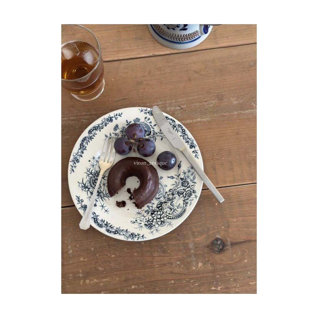 美品　フランス　アンティーク　Salins サラン　ロカイユのデザートプレート Salins サラン / “Rocaille” ロカイユ装飾のデザートプレート b