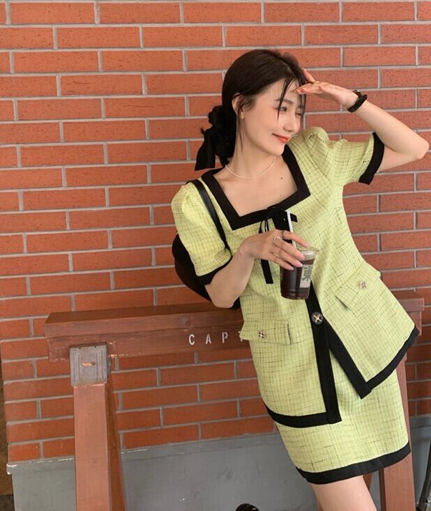 サマースタンダードシャツ ハイウェストスカート レトロ 夏物 モンロー65771624950