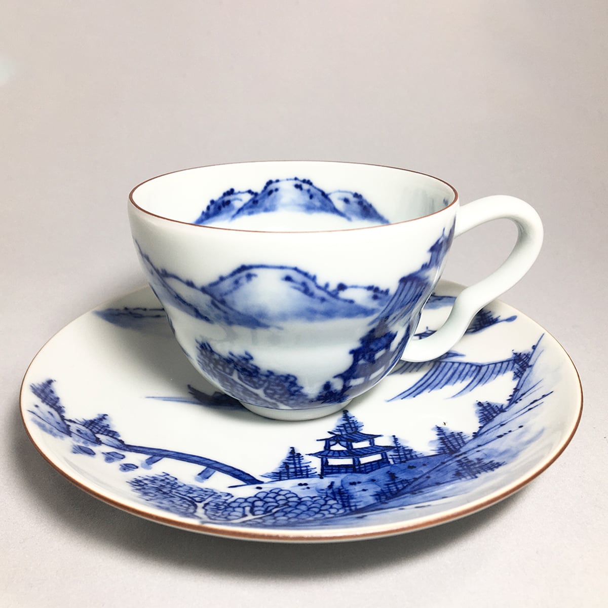山水文（さんすいもん）コーヒーカップ | 京の器 竹峰窯 Chikuhougama -