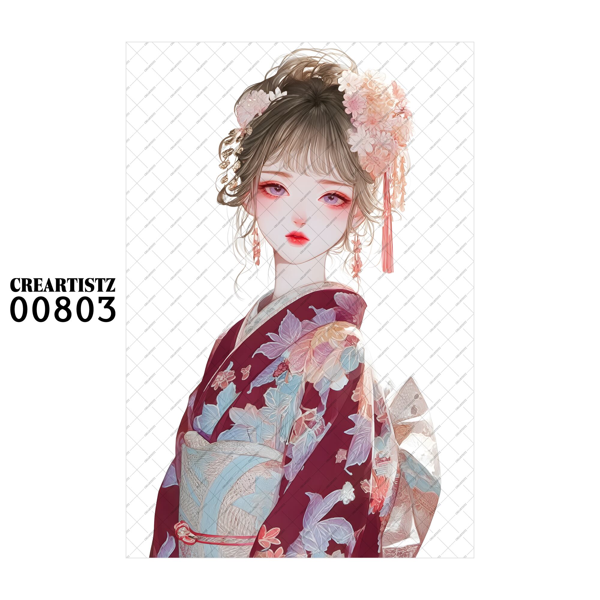 00803 ガール キュート オリジナル ペーパー/ステッカー 4枚セット CREARTISTZ