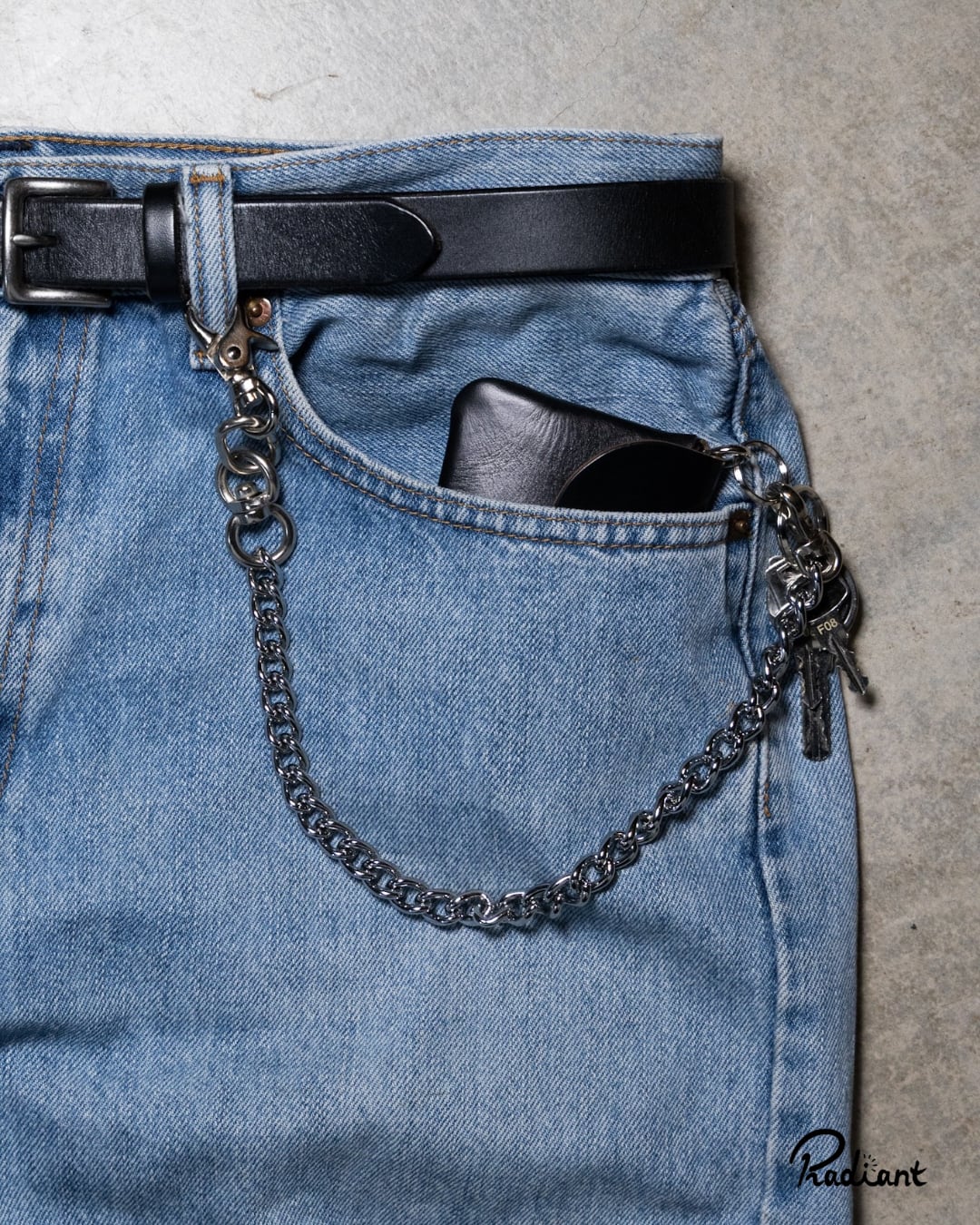 吊るせるお財布 / RW-17 【BLACK silver】 | radiant leatherworks
