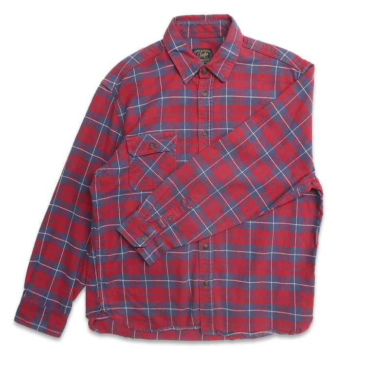 古着 JACHS ネルシャツ 長袖シャツ チェック マチ付き 表記：XL