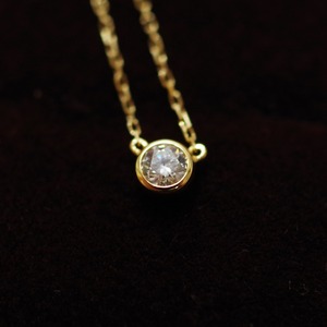 ダイヤネックレス K18 イエローゴールド 0.15ct　アクセサリー