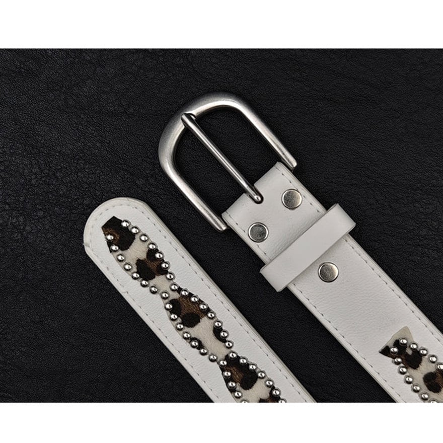 サブカル系 Y2Kファッション スタッズベルト ヴィンテージ風