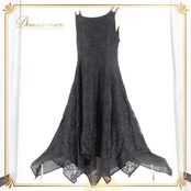 社交ダンス 衣装 スタンダード ドレス ワンピース パーティドレス Elegance fashion レース ブラック系 黒 花柄 ラインストーン ノースリーブ 競技用 パーティードレス フォーマル 黒系 総レース 袖なし ロング丈 マキシ丈 タンクトップ風 シック エレガント クラシック ブラックフォーマル 大人 上品 女性用 Mサイズ ポリエステル レーヨン ナイロン ウエスト切替 フレアスカート フィット&フレア ダンス衣装 レースドレス 黒ワンピース 舞台