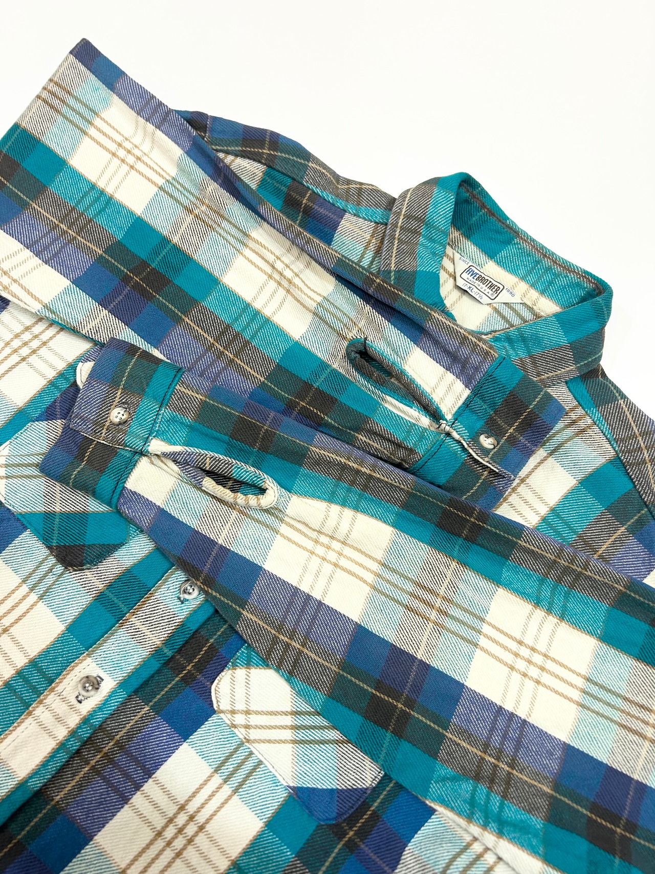 80s FIVE BROTHER FLANNEL SHIRT MADE IN USA Size XL