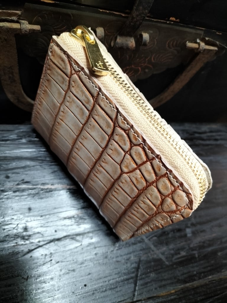 カキシブ・クロコダイルL字ファスナーウオレットA カキシブ・シラホネ・クロコダイルL字ファスナーウオレットA