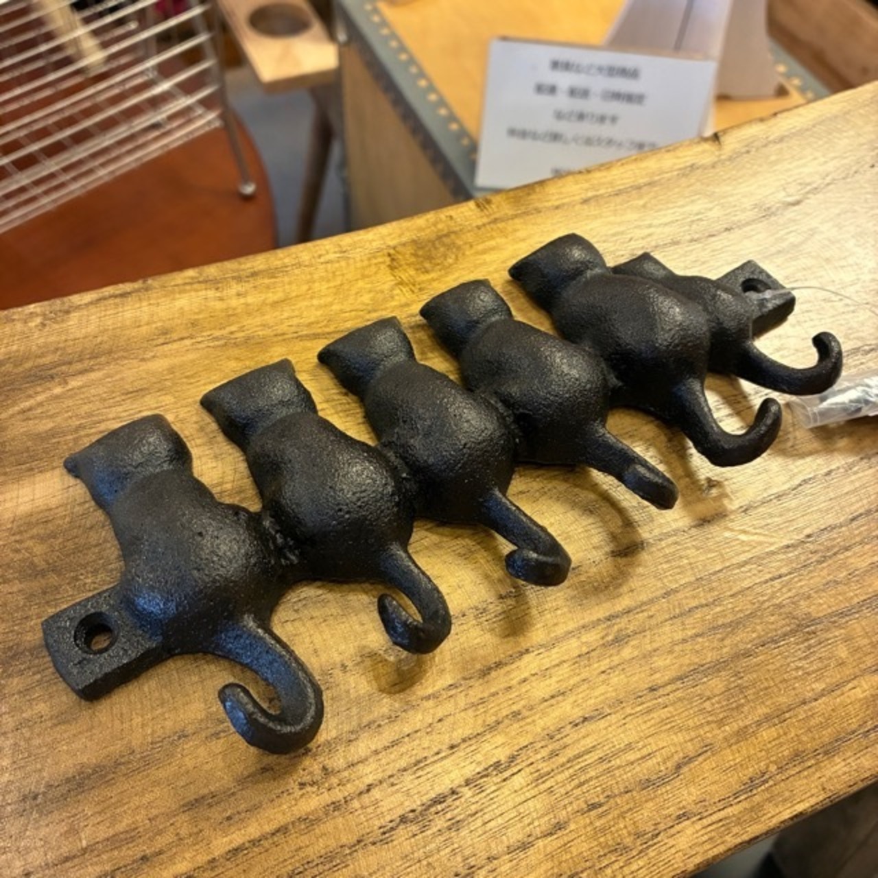 DULTON CATS HOOK ANTIQUE BLACK / ダルトン キャット フック アンティークブラック 猫 ネコ アイアン アンティーク調 アニマル かわいい おしゃれ ビス付 6連 DIY 店舗ディスプレイ