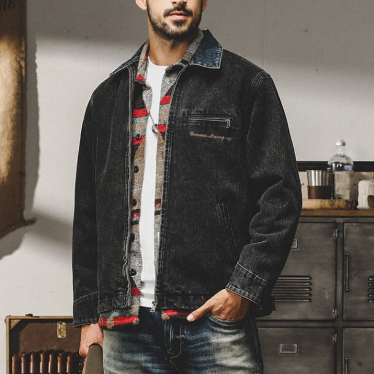 デニムジップアップワークジャケット 2色 G00065