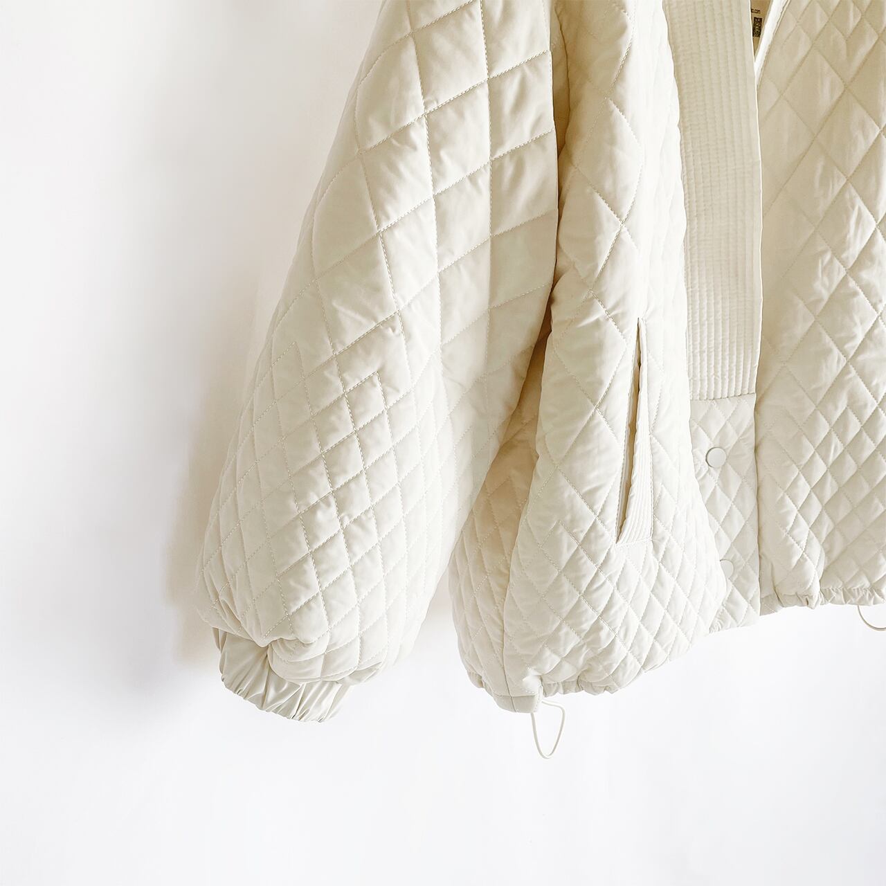 Quilting volume sleeve coat (offwhite)