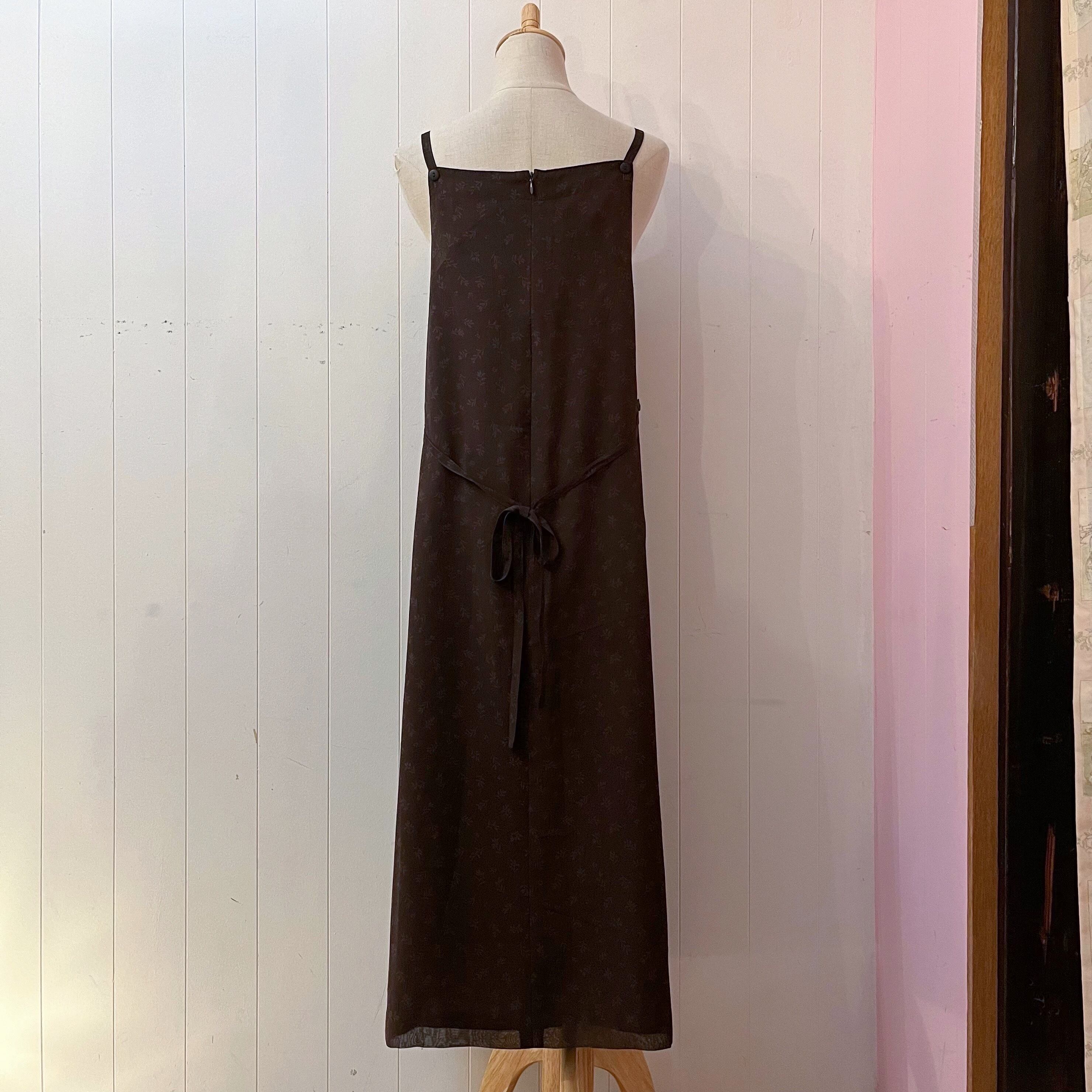 brown camisole sheer one-piece