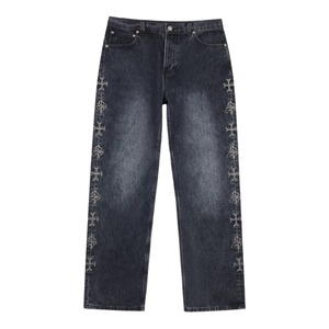 【SUPPLIER】BONE EMBROIDERY WASHED DENIM