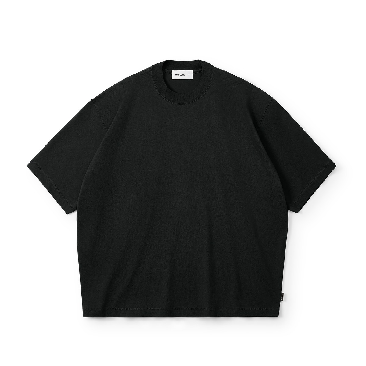 everyone high gauge cotton short sleeve tee shirt (BLACK) | everyone