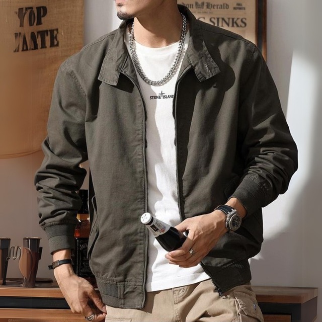 Stand collar retro cargo jacket ( 3color )