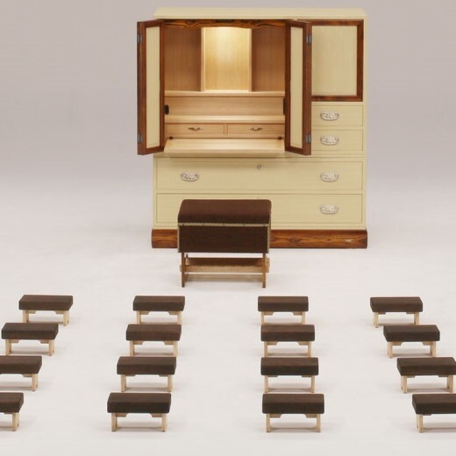 ぶつだんす(なごみ)　[スツール１脚・座椅子24脚セット]　【受注生産 承り中】