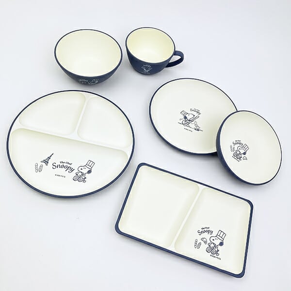 スヌーピー シェフシリーズ 抗菌ラウンドプレート(S) ブルー 食器