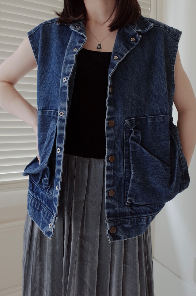 used denim vest