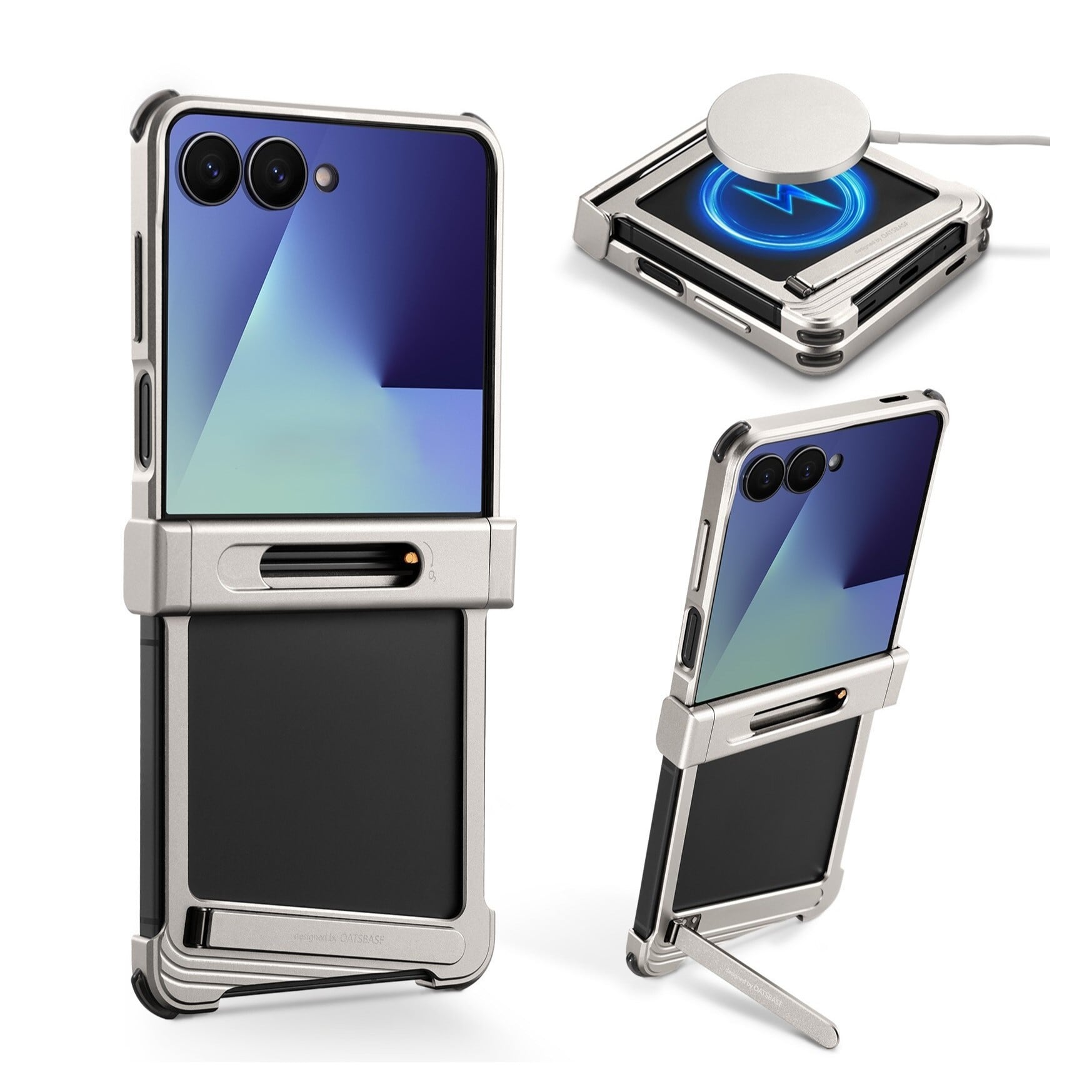 ◇Galaxy Z Flip 7◇ Stick Stand Aluminum Bumper Phone Case